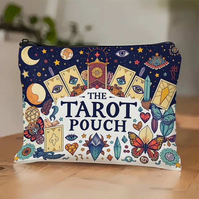 A Tarot Enthusiast Makeup Bag - Cute Multifunctional Zipper Pouch for women, Jewelry Storage Bag,