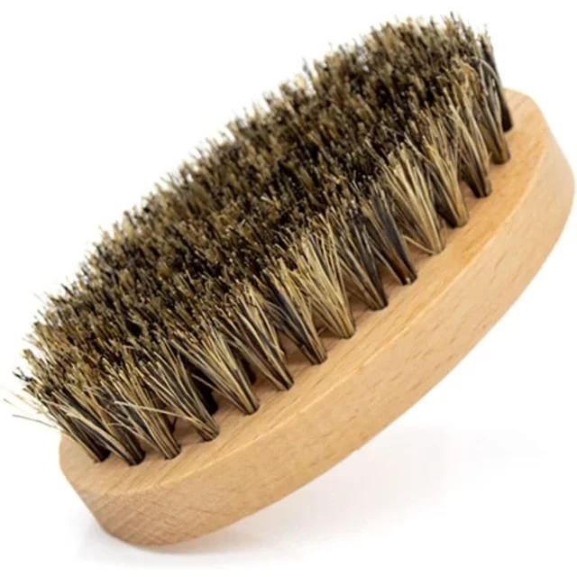 Beard Grooming Brush Oval Men Beard Brush for FACIAL Hair Soft Boar Bristle Brus,Special for Real Hair Wigs