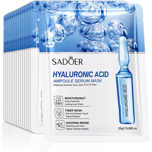 10pcs SAODER Hyaluronic Acid Facial Masks Face skincare Firming Hydrating Moisturizing Face Mask Facial Skin Care Products