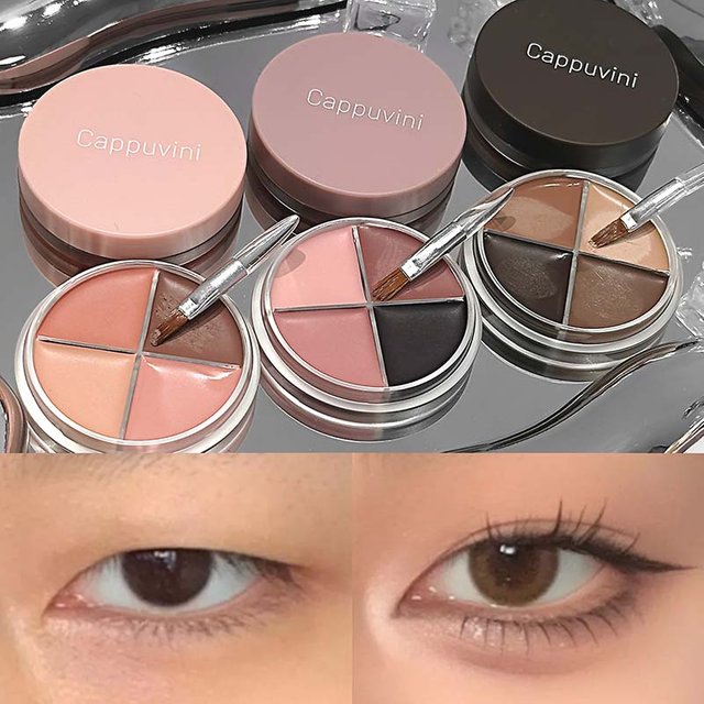 Cappuvini Matte Eyeliner Cream Long-Lasting Waterproof Sweatproof Smudge-Proof Natural Shaping Highlight Brightening Chinese Cos