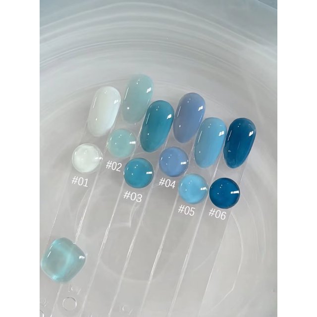 10ML 1PCS 2026 New Popular Aquamarine Nail Gel Series Top Selling Whitening Gentle Ice Clear Blue Jelly Gel Nail Polish