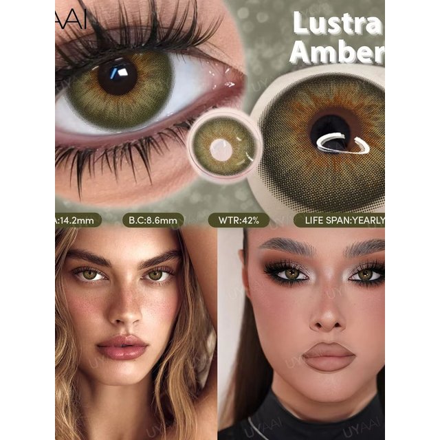 UYAAI Colored Contact Lenses Realistic Iris Lenses Warm Brown Natural Pupils Soft Comfort Big Eyes Pupils for Daily&Party Makeup