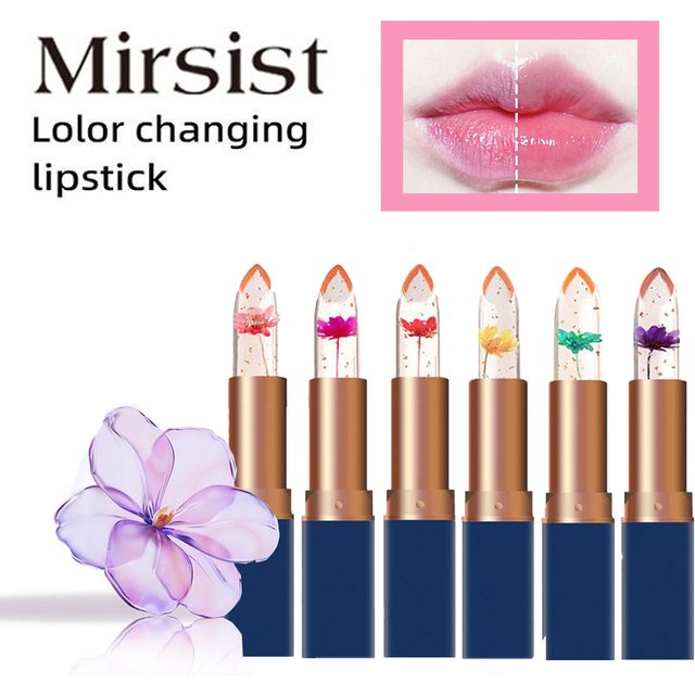 Temperature Color Changing Lip Balm Crystal Jelly Flower Lipstick Gloss Nutritious Lasting Moisturizing Non-Stick Cup Makeup New