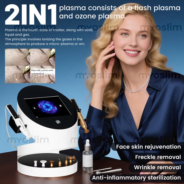2 in 1 Ozone Gold Plasma Facial Treatment Machine Painless Efficient Skin Lifting And Freckle Removal Beauty Skin Care Device