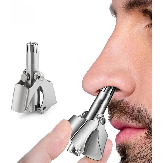 Nose Hair Trimmer Cleaner for men Women Stainless Steel Manual Mechanical Shaving Razor Washable Hair Removal Tools With Brush