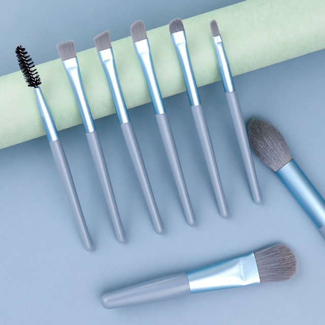 Ensemble de pinceaux de maquillage, 8 pièces, Kit de pinceaux de maquillage de voyage avec sac, Mini fard à paupières, fond de teint, poudre libre, Blush, brosse de détail, outils de beauté