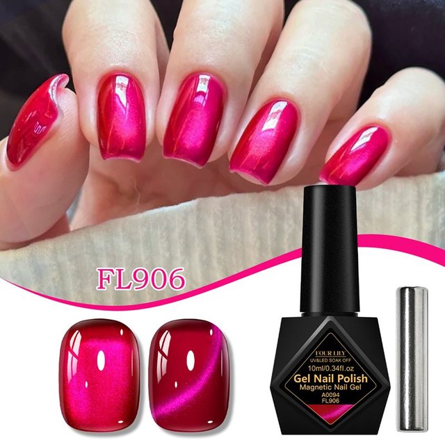 10ml Dragon Fruit Cat Magnetic Gel Nail Polish Ultra Shine Red Magnetic Semi Permanent Soak Off UV Gel Varnish Nail Supplies DIY