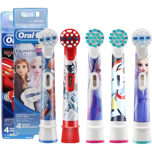 Oral B EB10 Kids Electric Toothbrush Replacement Heads Tiny Round Head Soft Bristle Teeth Cleaning Brush Refill