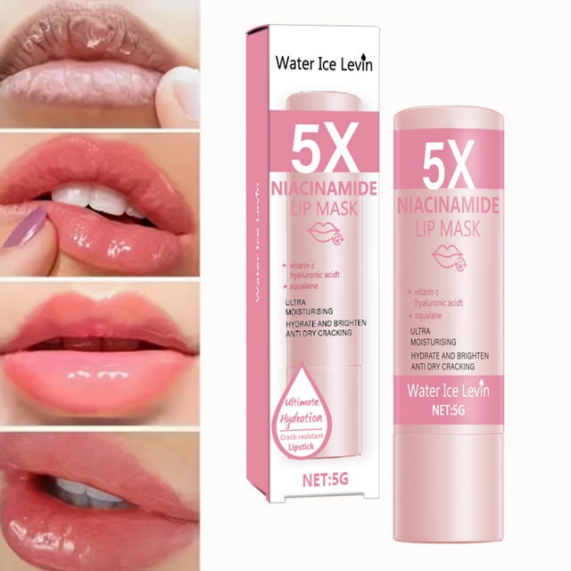 Niacinamide Lip Mask 5g with Vitamin C & Hyaluronic Acid - Ultra Moisturizing Hydrating Brightening Lip Balm, Anti Dry Cracking