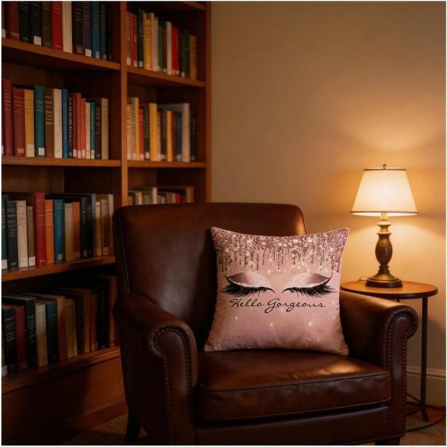 1PC Non Core Ins Style Beauty Makeup Eyelash Peach Skin Pillow Case Square Pillow Case Sofa with Pillow Case for Home Use