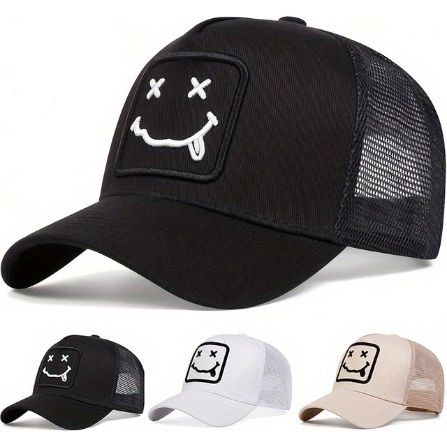 Unisex XX Tongue Sticking Embroidery Baseball Net Caps Spring Summer Outdoor Adjustable Casual Hats Sunscreen Hat