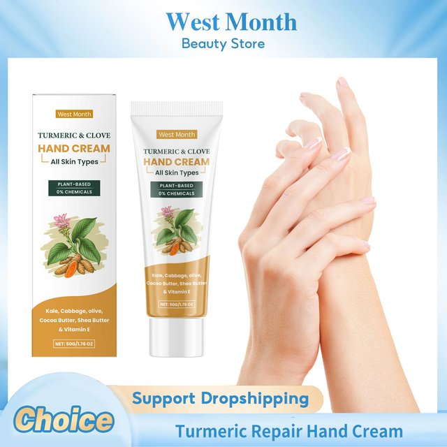Turmeric Repair Hand Cream Anti Cracked Reduce Pigmentation Moisturizing Brightening Smoothing Wrinkle Soft Hydrating Hand Cream