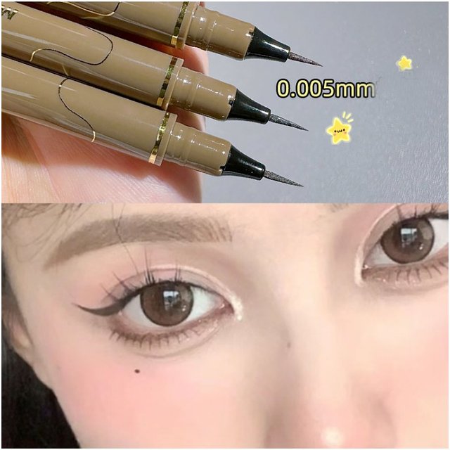 Quick Dry Liquid Eyeliner Pen Ultra-fine Matte Waterproof Black Brown Lasting Lying Silkworm Lower Eyelash Pencil Beauty Makeup
