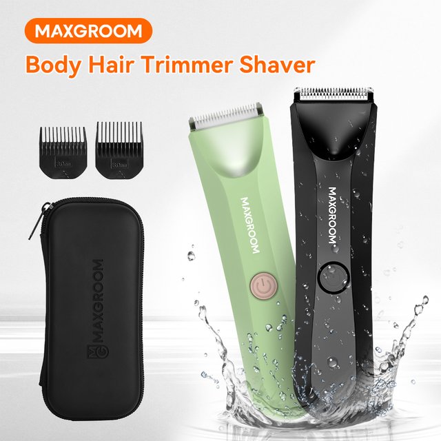 MAXGROOM Body Hair Trimmer Shaver for men Ball Trimmer for Groin Pubic Replaceable Ceramic Blade Electric Razor Waterproof