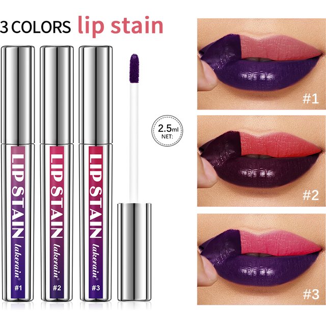 Peel Off Lip Stain Gloss 3 Colors Long Lasting Waterproof Non-stick Cup Lip Glosses Transfer Proof Natural Pink Lip Stain Makeup
