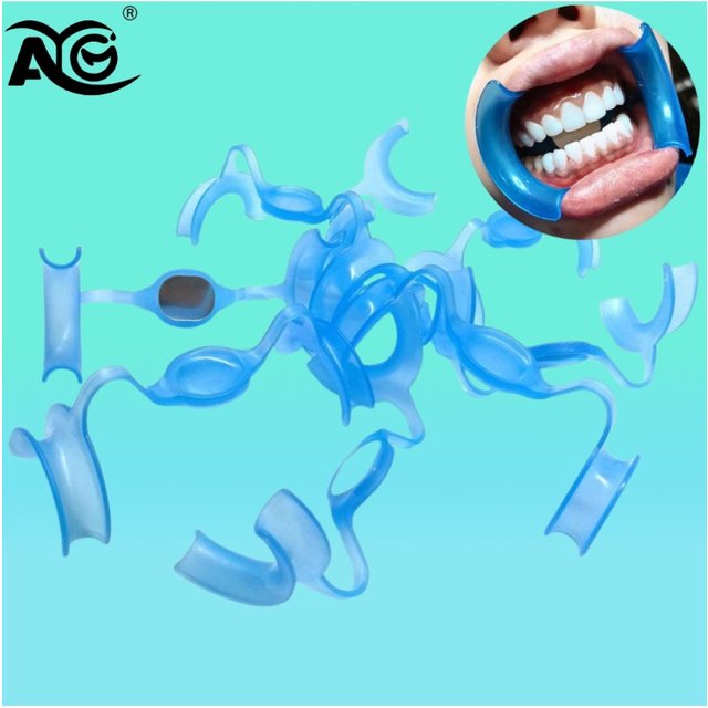 AG 2Pcs Dental Cheek Retractor Mouth Opener M Shape Autoclavable with Mirror for Teeth Whitening Mouthpiece Dentist Tools