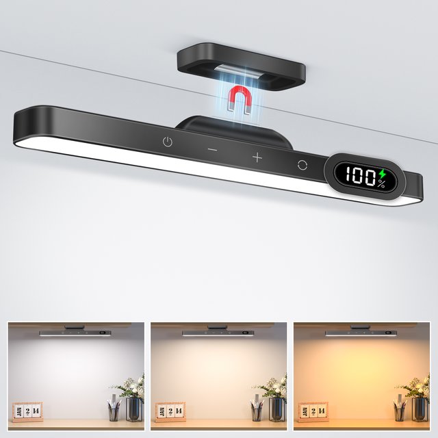 WILLED 5W Dimmable Night Light 3 Colors Adjustable Makeup Light with 2500mAh Rechargeable Under Cabinet for Closet Bedside Desk