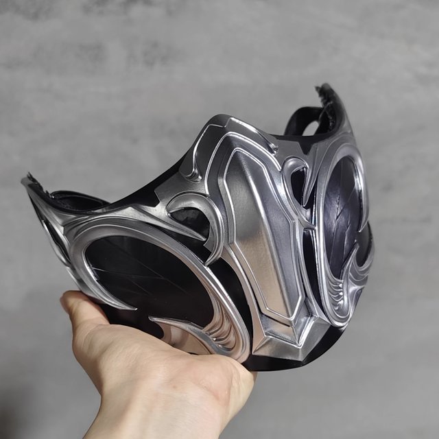 Anime Game Mortal Kombat Sub-Zero Cosplay Mask Adult Men FRP Face Mask Props Halloween Carnival Role play Mask Acceseories