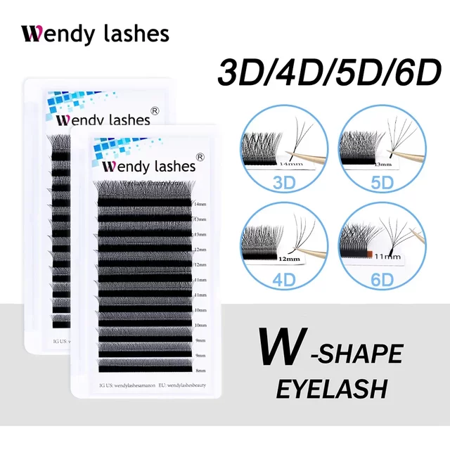 Wendy Lashes W Shape Supplies Cilios 3D/4D/5D/6D Fake Lashes Makeup High Quality Natural Look Eyelashes Extension