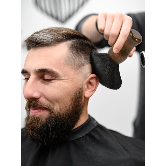 Soft Hair Brush Hairdressing Hair Cutting Broken Sweep Face Neck Brush Cleaning Wooden Handle Professional Barber Salon Tool