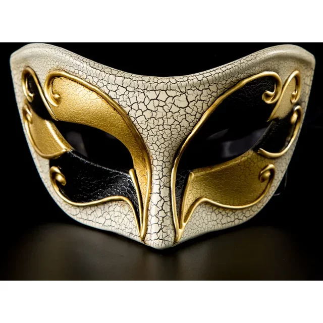 Masque de fête créatif de style occidental, masque en plastique craquelé pour Halloween, nouvelle bal de mascarade demi-visage en stock