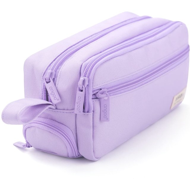 Purple Large-Capacity Multi-Layer Pencil Case Multi-Functional Student Stationery Box Cosmetic Storage Bag Stationery Supplies