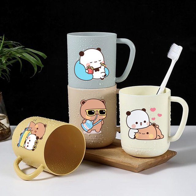 Bubu Dudu Good-looking Tooth Glass for men Women Anime Cartoon Cute Bear Toothbrush Cup Couple Travel Portable Rinsing Cup Gifts