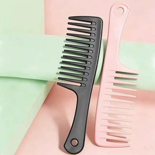Wide Spikes Tooth Comb Heat Resistant Woman Dry And Wet Use Hook Curly Fluffy Hairbrush Salon Hairdressing Styling Tools