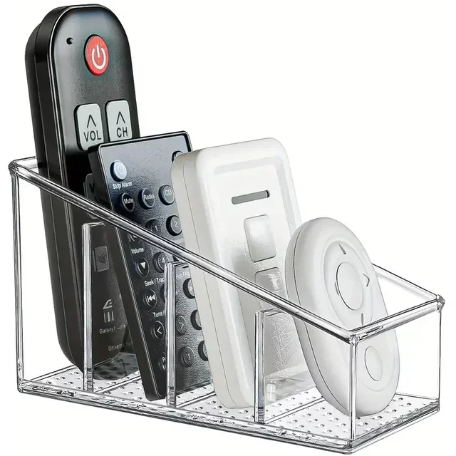 Romote Control Holder with 4 Compartments Clear Romote Holder Home Decor Kitchen Acccessories Make Up Orangizer Dropshipping