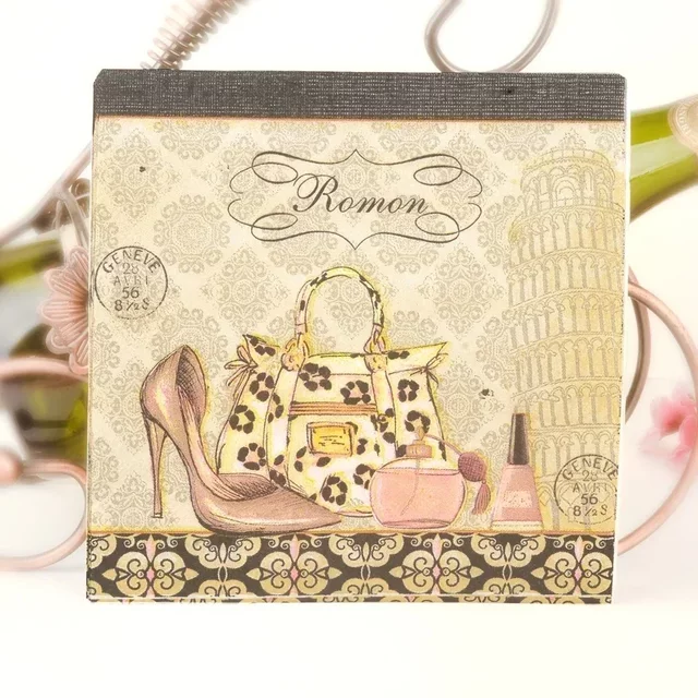 20 pièces serviettes imprimées chaussures sacs parfum combinaison motif haute qualité napperons de mariage gobelets en papier fleur bouche tissu papier