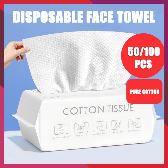 50/100 Count Ultra-Soft, Gentle, and Effective Facial Cleansing Wipes Dual-Use Extractable Dry and Wet, Alcohol-Free Unscented