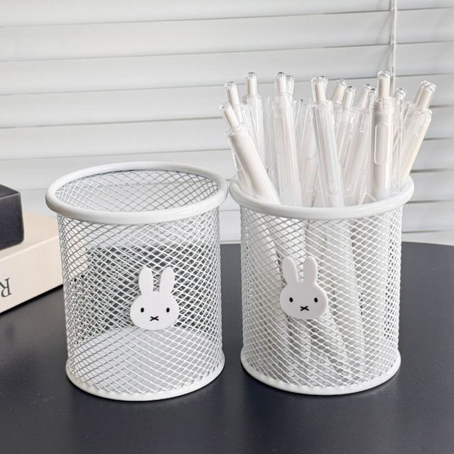 Anime Miffy Large Capacity Pen Holder Thick Sturdy Durable Desk Stationery Organizer Multifunctional Cosmetic Brush Storage Cup