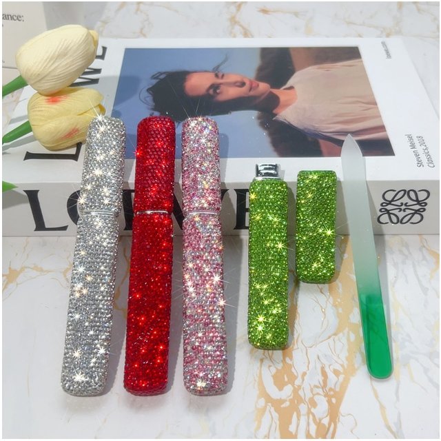 Bling Rhinestone Nano Glass Nail File Transparent Crystal Nail Polish Rubbing Strip Polishing And Shining Nail Enhancement Tool