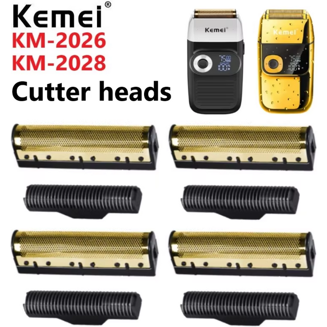 Kemei Original Electric Shavers Blades Golden Foil Knife Net and Cutter Head Suitable for KM-2026 KM-2028 Floating Razor