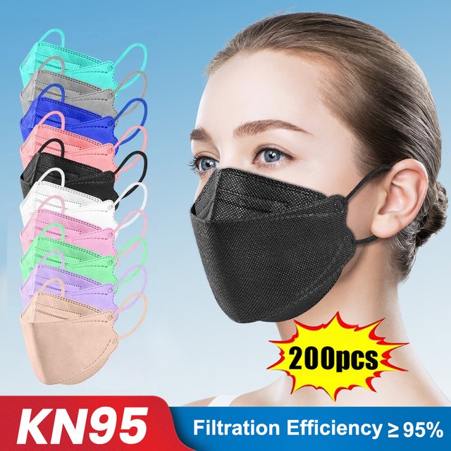 10-200pcs ffp2 mascarillas CE KN95 Masques Approuvé couleurs hygiéniques filtre respiratoire Masque facial ffp2mask masques de poisson ffp3 réutilisables