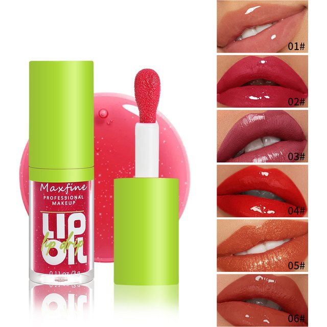 Lip Gloss Waterproof Long-term Moisturizing Non-stick Cup Non-fading Liquid Green Packaging Lip Gloss Cosmetics