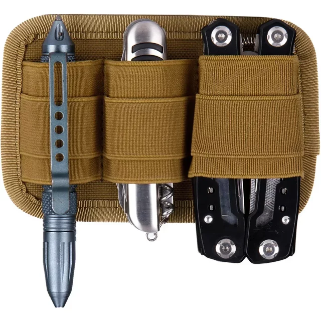 Panneau auto-agrippant tactique avec pochette et compartiment de rangement interne pour outils EDC, organisateur d'insertion pour gilets de chasse, sacs à dos et sacs, plaque de fixation