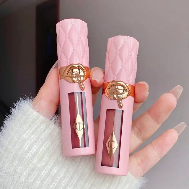 CT 4-Color Plump Lip Gloss Mirror Lip Tint Nude Glitter Lip Makeup and Fruit Flavor Lip Gloss Colorful Powder Blusher Stick