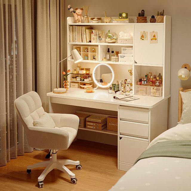 Computer Desk Makeup Table Integrated Bedside Vanity Mirror Cabinet Two-In-One Makeup Car Cover Computer Desk Cover