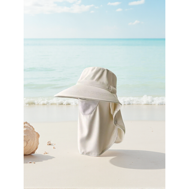 Sunscreen Sun Hat UV Resistant Wide Brimmed Neck Cover Fisherman Hat Sunsahde Face Cover Breathable Outdoor Hiking Bucket Caps