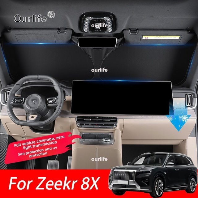 For Zeekr 8X 2026 2027 Full Car Black Sunshade Side Window Privacy Curtains Front Rear Sunscreen Heat Insulation Sunshield