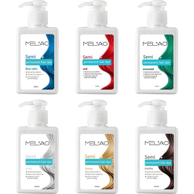 MELAO 3-in-1 Color Depositing Conditioner & Shampoo - Natural Plant-Based Hair Dye for Gray & Red Tones, Nourishing & Color-Enha