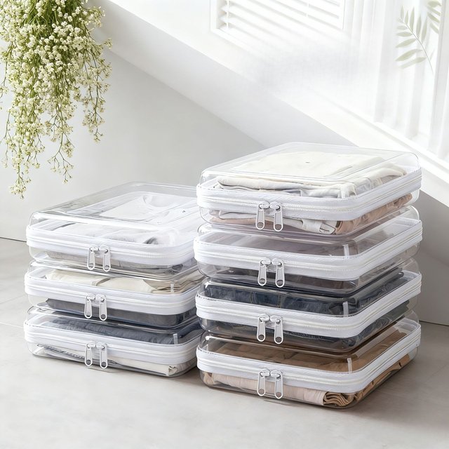 Storage Box Case Square Plastic Containers Box Travel Cosmetics Bag Bathing/Toy Organize Bag Waterproof Zipper Bag Travel Bag