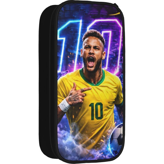 Neymars Brazil Football Pencil Cases Soccer Number 10 Pen Box Bags Girls Boys Large Storage School Supplies Cosmetic Pencilcases