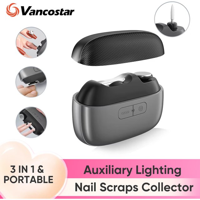 3in1 Electric Nail Clipper Auto Polisher File Sander LED Light Clipping Storage Nail Care Portable Electric Nail Trimmer