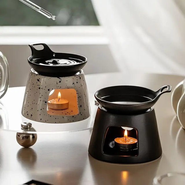 Poêle d'aromathérapie en céramique créative, peut sécher les brûlures, poudre parfumée, marc de café, lampe d'aromathérapie, chauffe-huile essentielle