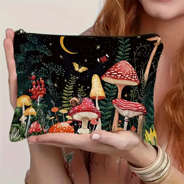 Little Moon Cosmetic Bag, Mush Room Makeup Organizer for Woman | Best Friend Sister Toiletry Case for Birthday Christmas Gifts