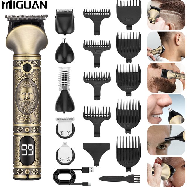 Hair Clippers and 6-in-1 Beard Trimmer Set for men, Trimmer Barber Clippers for Haircut, Fade, Beard, Nose & Body Grooming
