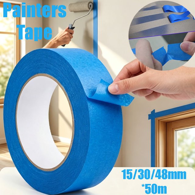 15/30/48mm*50m Paint Tape Multi-Surface Masking Easy Removal Paint Tape Security Wall Painting Crafts Art Construction Home