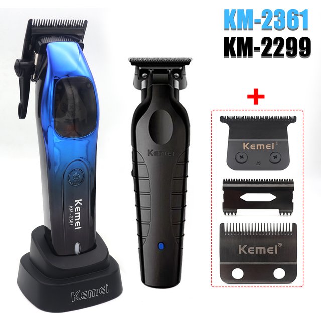 Kemei KM-2361 KM-2299 Professional Hair Clipper Barber Hair Trimmer Beard Rechargeable Haircut Machine Motor 10000 RPM for men